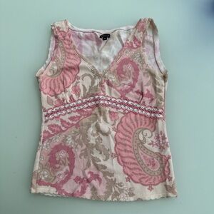 Pink paisley dress top